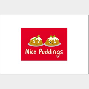 Nice puddings, cute Christmas pudding illustration. Posters and Art